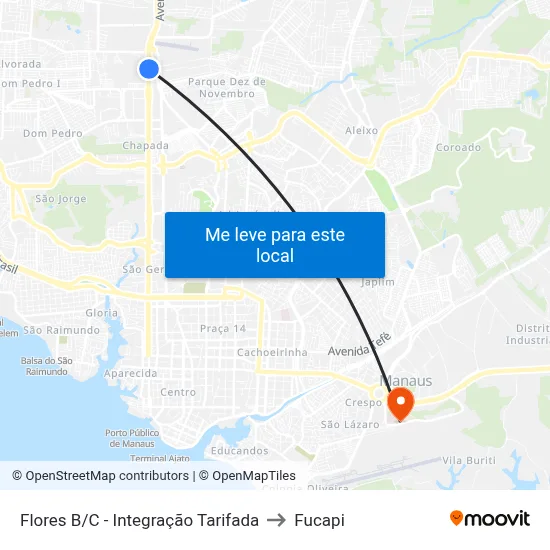 Flores B/C - Integração Tarifada to Fucapi map
