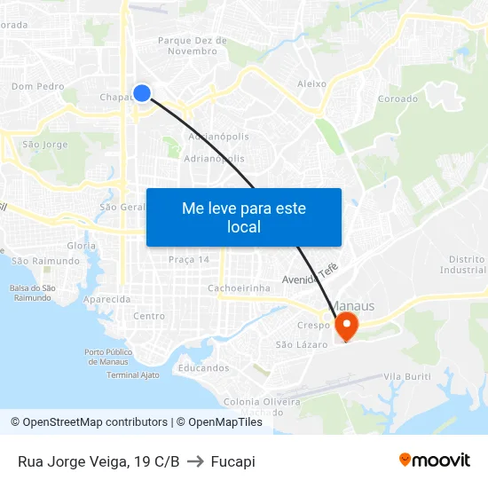 Rua Jorge Veiga, 19 C/B to Fucapi map