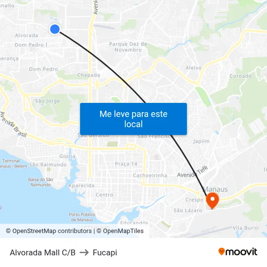 Alvorada Mall C/B to Fucapi map
