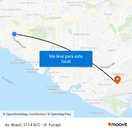 Av. Brasil, 2114 B/C to Fucapi map