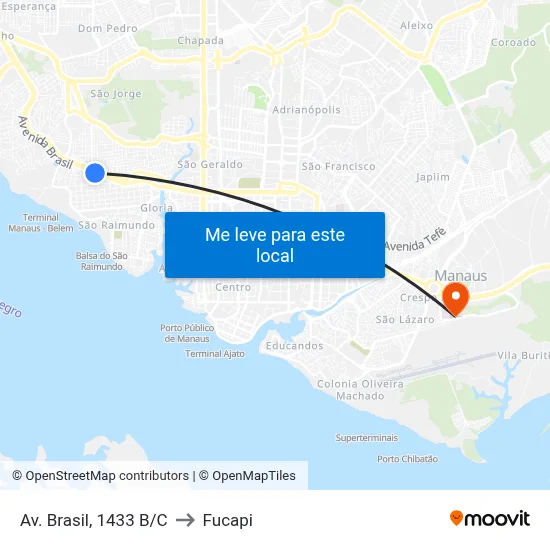 Av. Brasil, 1433 B/C to Fucapi map