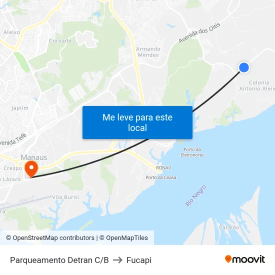 Parqueamento Detran C/B to Fucapi map