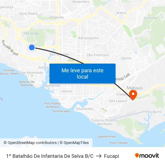 1º Batalhão De Infantaria De Selva B/C to Fucapi map