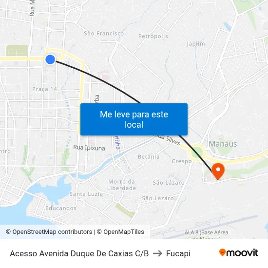 Acesso Avenida Duque De Caxias C/B to Fucapi map