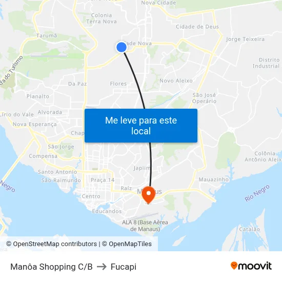 Manôa Shopping C/B to Fucapi map
