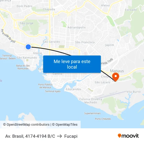 Av. Brasil, 4174-4194 B/C to Fucapi map