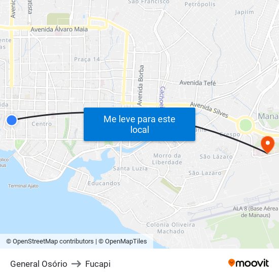 General Osório to Fucapi map