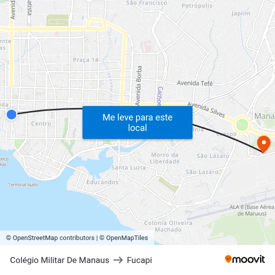 Colégio Militar De Manaus to Fucapi map