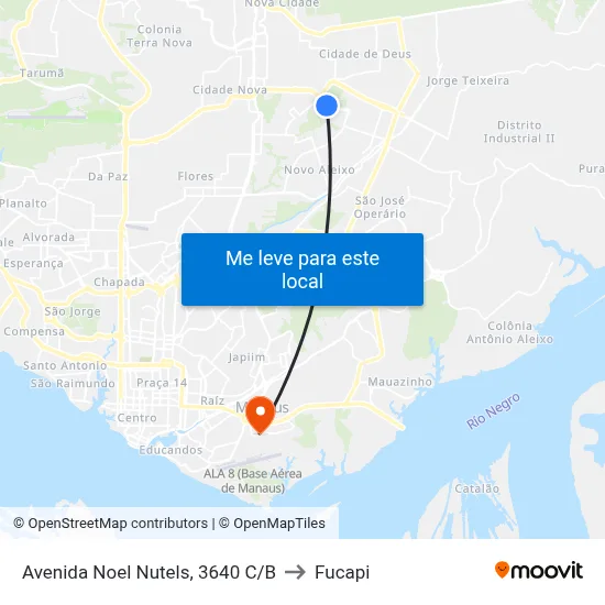Avenida Noel Nutels, 3640 C/B to Fucapi map