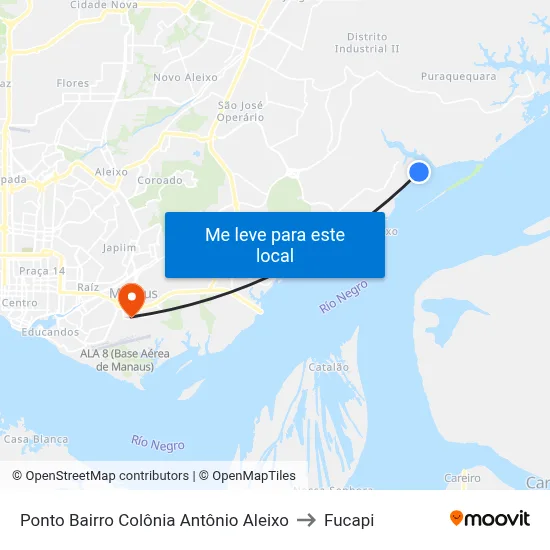 Ponto Bairro Colônia Antônio Aleixo to Fucapi map