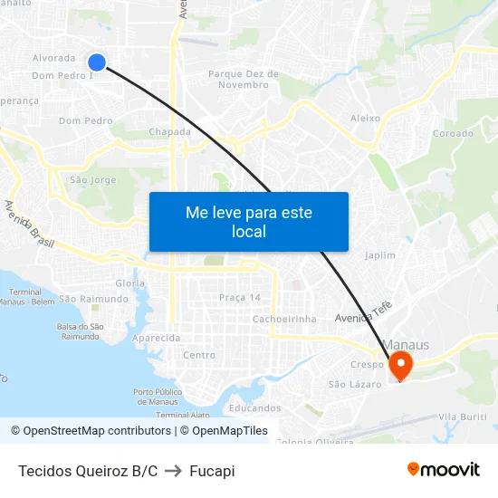 Tecidos Queiroz B/C to Fucapi map
