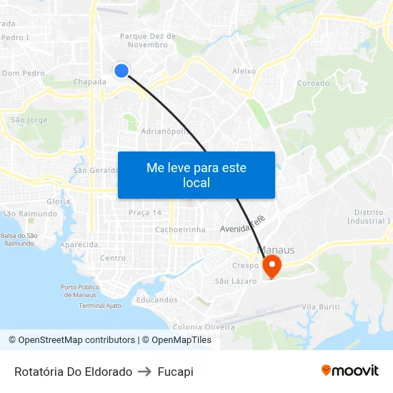 Rotatória Do Eldorado to Fucapi map