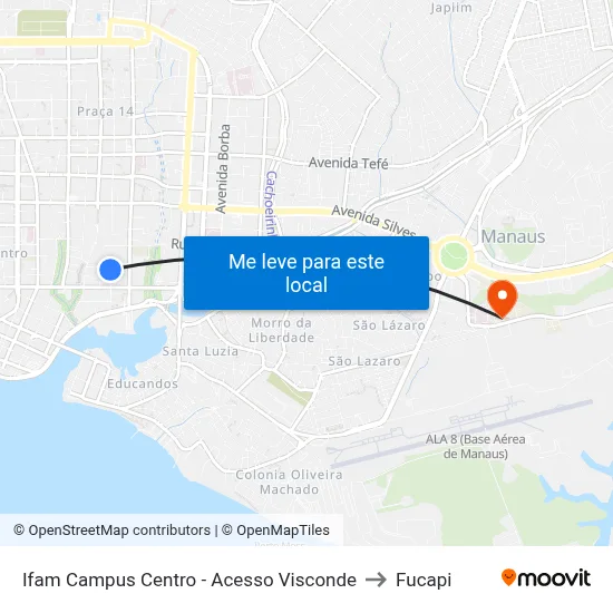 Ifam Campus Centro - Acesso Visconde to Fucapi map