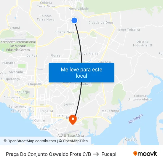 Praça Do Conjunto Oswaldo Frota C/B to Fucapi map
