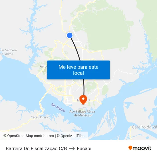 Barreira De Fiscalização C/B to Fucapi map