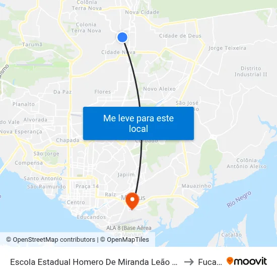 Escola Estadual Homero De Miranda Leão B/T to Fucapi map