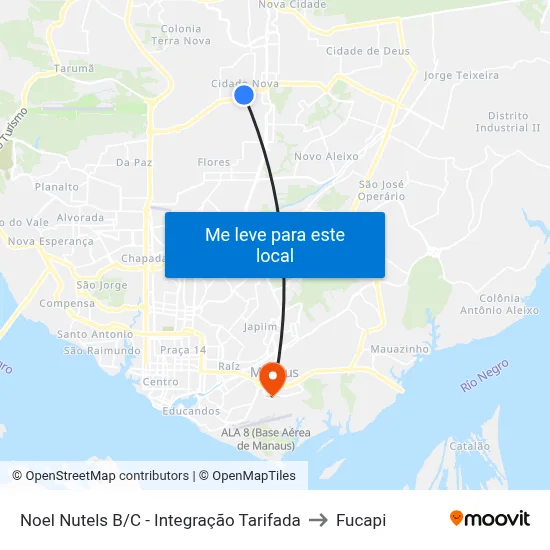 Noel Nutels B/C - Integração Tarifada to Fucapi map