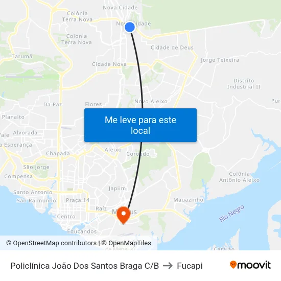 Policlínica João Dos Santos Braga C/B to Fucapi map