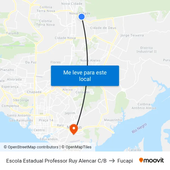 Escola Estadual Professor Ruy Alencar C/B to Fucapi map