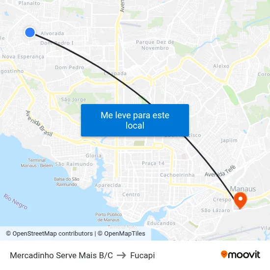 Mercadinho Serve Mais B/C to Fucapi map
