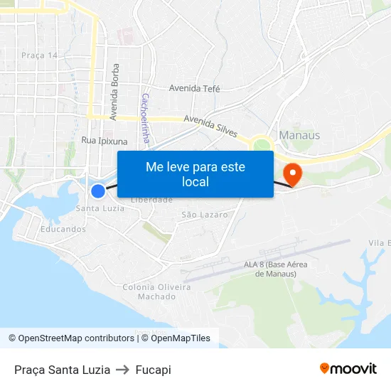Praça Santa Luzia to Fucapi map