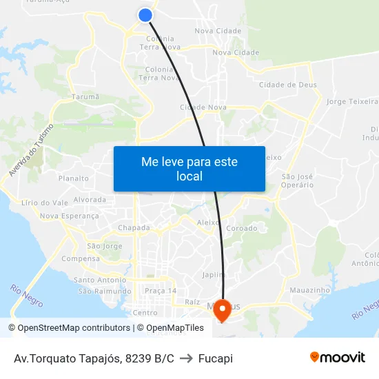 Av.Torquato Tapajós, 8239 B/C to Fucapi map