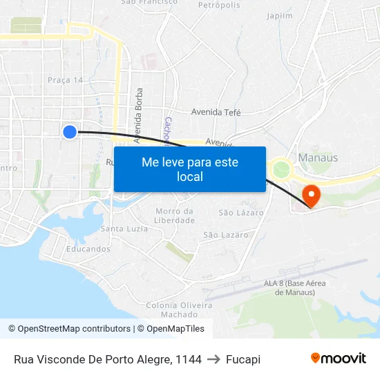 Rua Visconde De Porto Alegre, 1144 to Fucapi map