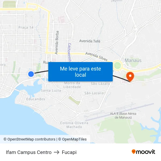 Ifam Campus Centro to Fucapi map