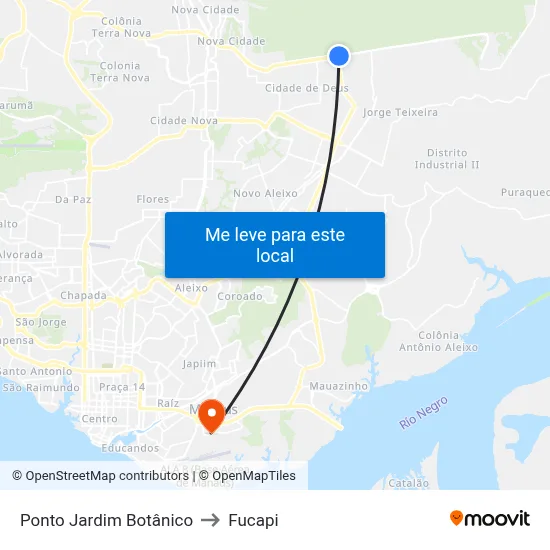 Ponto Jardim Botânico to Fucapi map