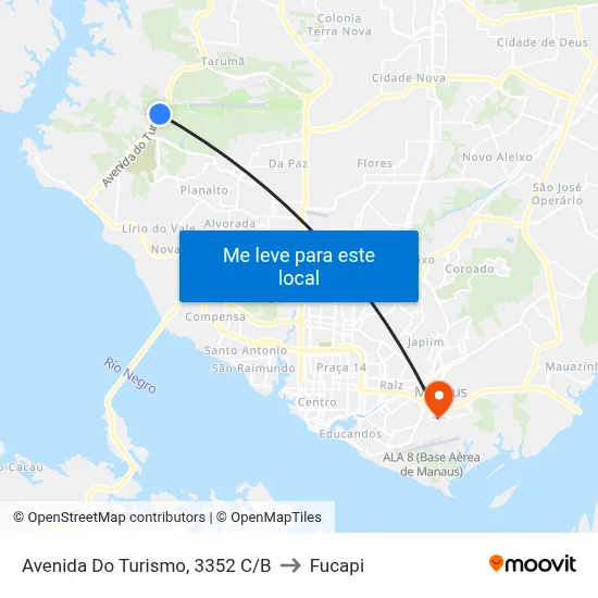 Avenida Do Turismo, 3352 C/B to Fucapi map