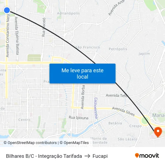 Bilhares B/C - Integração Tarifada to Fucapi map