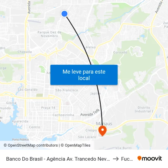 Banco Do Brasil - Agência Av. Trancedo Neves C/B to Fucapi map