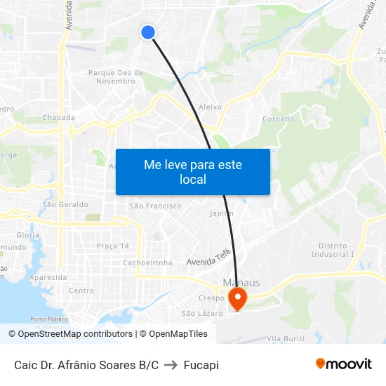 Caic Dr. Afrânio Soares B/C to Fucapi map