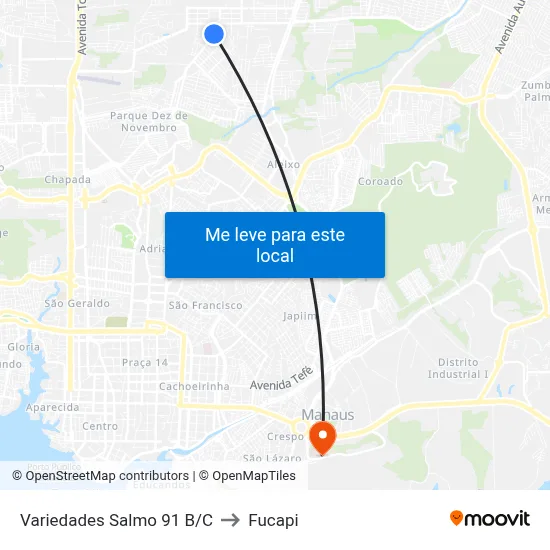 Variedades Salmo 91 B/C to Fucapi map