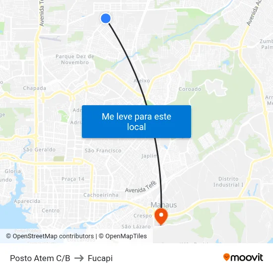 Posto Atem C/B to Fucapi map