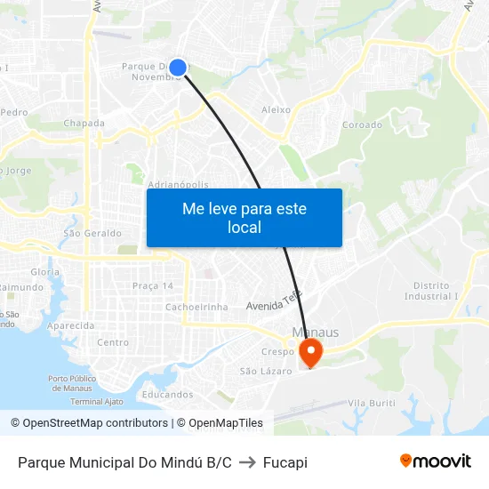 Parque Municipal Do Mindú B/C to Fucapi map