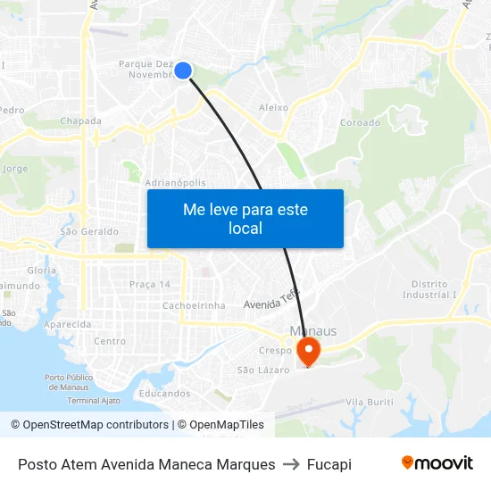 Posto Atem Avenida Maneca Marques to Fucapi map