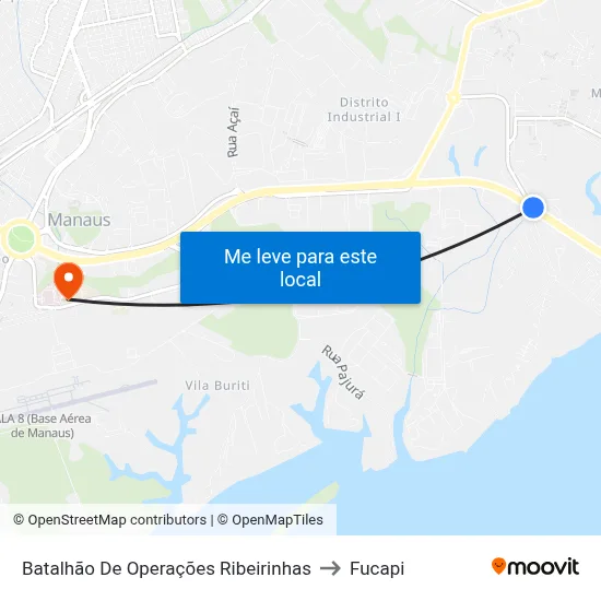Batalhão De Operações Ribeirinhas to Fucapi map