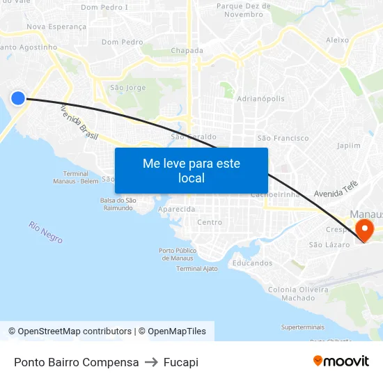 Ponto Bairro Compensa to Fucapi map
