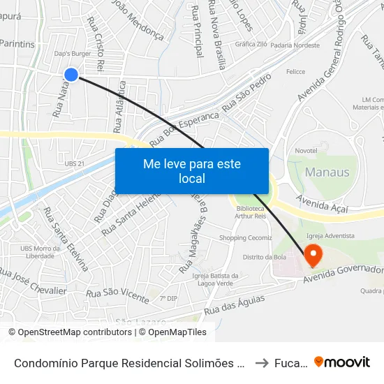 Condomínio Parque Residencial Solimões B/C to Fucapi map