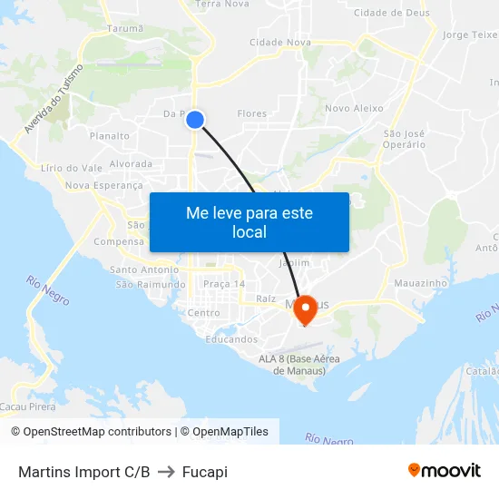 Martins Import C/B to Fucapi map