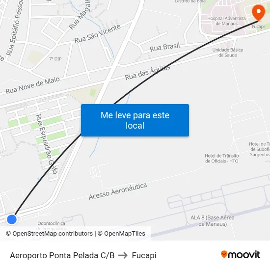 Aeroporto Ponta Pelada C/B to Fucapi map