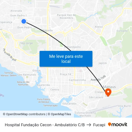 Hospital Fundação Cecon - Ambulatório C/B to Fucapi map