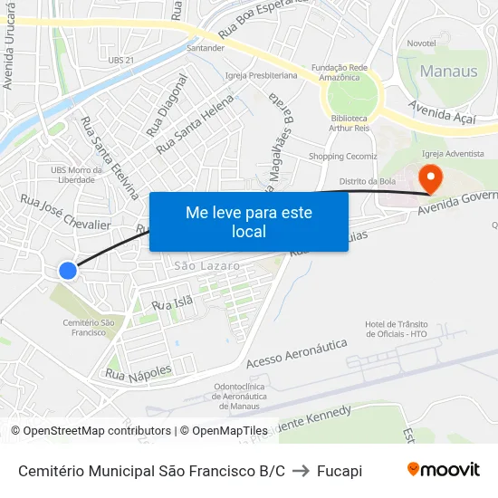 Cemitério Municipal São Francisco B/C to Fucapi map