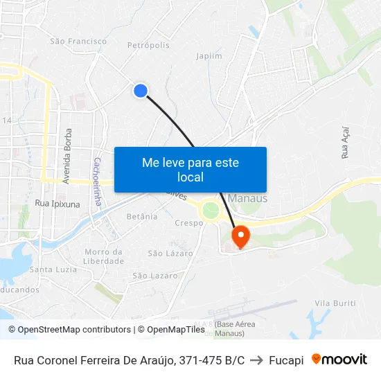 Rua Coronel Ferreira De Araújo, 371-475 B/C to Fucapi map