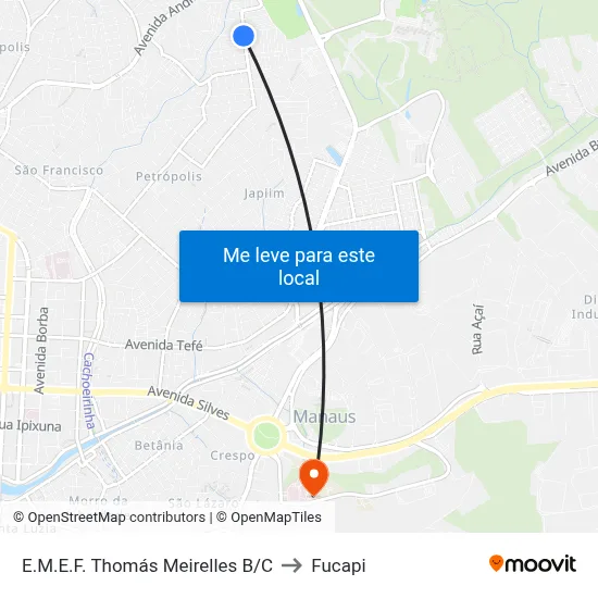 E.M.E.F. Thomás Meirelles B/C to Fucapi map