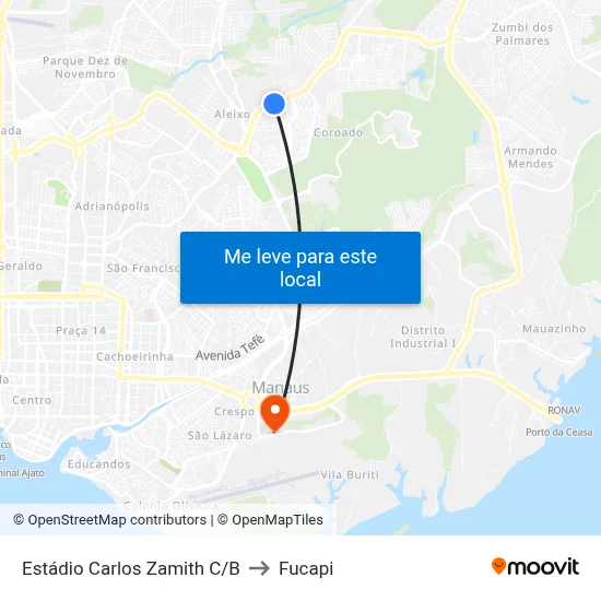 Estádio Carlos Zamith C/B to Fucapi map