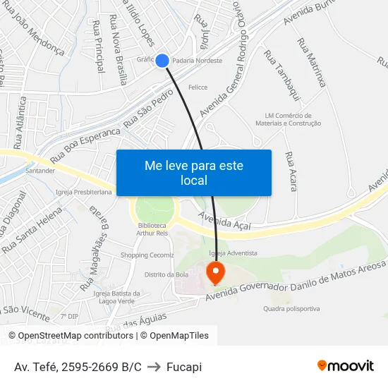 Av. Tefé, 2595-2669 B/C to Fucapi map