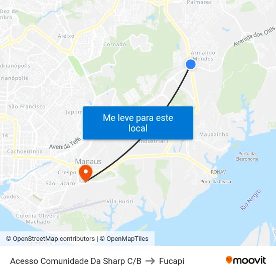 Acesso Comunidade Da Sharp C/B to Fucapi map