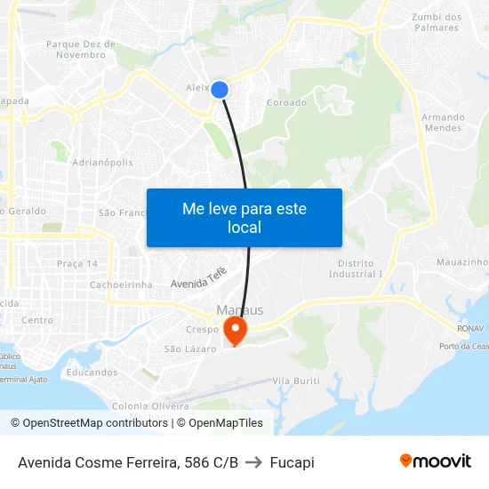 Avenida Cosme Ferreira, 586 C/B to Fucapi map